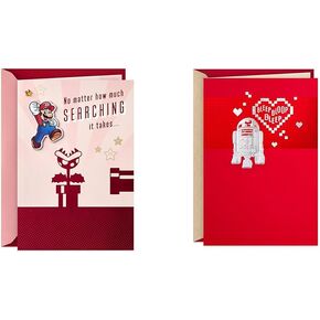 Hallmark Nintendo Super Mario Valentine's Day Card for Husband, Wife, Boyfriend, Girlfriend (Lucky)