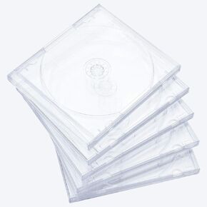 Maxtek 10.4 mm Standard Single Clear CD Jewel Case with Assembled Clear Tray, 10 Pack