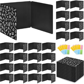 24 Pack Desk Privacy Panel Desk Divider - Pastel Colorful Testing Dividers for Classroom Supplies- Easy Clean Privacy Shields for Student Testing Desk dividers- Includes Extra Labels