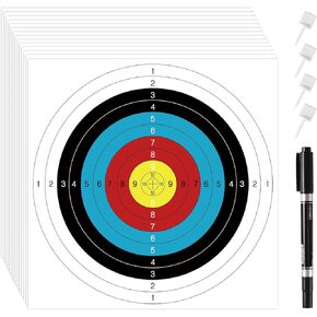Archery Target Paper, Archery Targets for Backyard, 20 pcs Standard Archery Bow and Arrow Targets, 16x16 in, for Hunting & Shooting Practice - Archery Target Practice Accessories (Paper Targets)