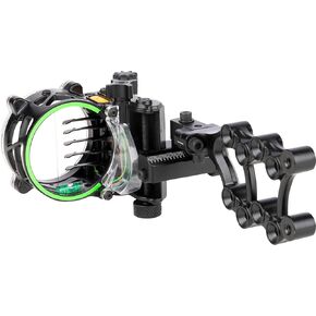 Trophy Ridge Stacked 5 Pin Archery Bow Sight - 5 Micro Adjustable Pins, Top 2 Pins .019, Bottom 3 Pins .010, 2nd/3rd Axis Leveling, Right Hand, 0.019 Pin