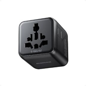 MOMAX Universal Travel Adapter Mini Version, International Power Adapter for Most Europe, USA, Japan, Australia (Type C/A/G/I)