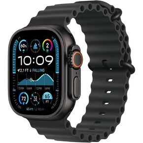 Apple Watch Ultra 2 (GPS + Cellular, 49MM) - Black Titanium Case with Black Ocean Band (Renewed)