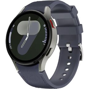 فرقة جلدية متوافقة مع Samsung Galaxy Watch 7 6 5 4 Fe 40mm 44mm نطاقات ، 20 مم No Gap Soft Strap Watch 6 Classic 47mm 47mm 5 Pro 45mm 4 Classic 42mm 46mm للرجال للرجال