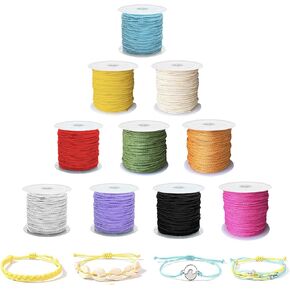 20 Colors Wax String for Bracelet Making, Waxed Thread Bracelet Cord, Waxed Polyester Cord Bracelet Rope for Jewelry Making, DIY Bracelets, Necklace Making and Macrame