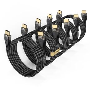 10K 8K HDMI Cable 5FT, Ultra High Speed HDMI to HDMI Cable 2.1 HDMI Cord 5 Feet 8K@60Hz, 4K@120Hz/144Hz, eARC, HDR10+, 3D, HDCP2.3 for Monitor, PS5, Roku TV, SoundBar, Blu-ray, Laptop, HDTV