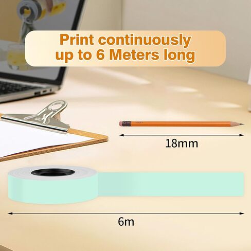 Phomemo D30 Continuous White Label Paper • 0.59"x23.62" • (15mm X 6m) • Black on White • Compatible for D30 Label Maker • Thermal Printing Inkless & Clean • Labeling for Home Organization & Office in Saudi Arabia
