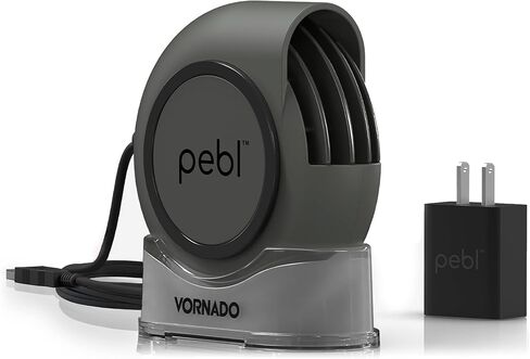 Vornado PEBL PAK Portable Desk Fan مع Carry Case ، وقاعدة مدعومة ، وقاعدة مغناطيسية ، وتدفق هواء قابل للتعديل ، أو تبريد موضعي ، أو إعدادات سرعتين ، ومحول الجدار ، أو مثالي للمنزل أو المكتب أو السفر in Kuwait