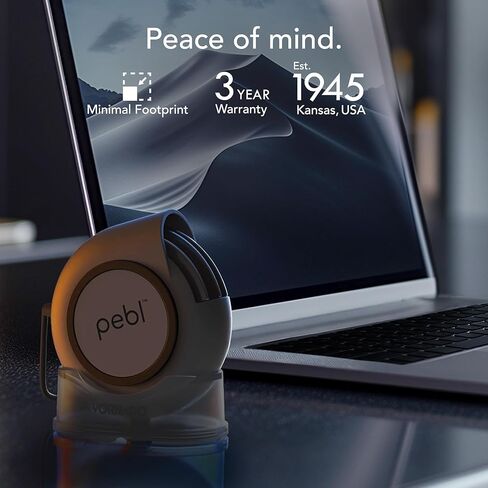 Vornado PEBL PAK Portable Desk Fan مع Carry Case ، وقاعدة مدعومة ، وقاعدة مغناطيسية ، وتدفق هواء قابل للتعديل ، أو تبريد موضعي ، أو إعدادات سرعتين ، ومحول الجدار ، أو مثالي للمنزل أو المكتب أو السفر in Kuwait