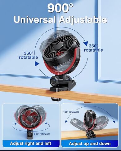 Car Fan 5V USB Small Clip on Sun Visor Fan for Front/Rear Seat, 2000mAh Rechargeable Battery Powered Quiet Personal Cooling Fans That Blow Cold Air, for Vehicle, Van, Suv, Rv, Truck, Camping in Saudi Arabia