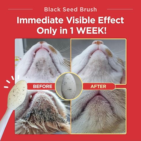Jayu Pet Beed Seed Brush - Cat Acne Chin Treatment و Cat Acne Brush و Silicone Brush for Cats Chin Acne & Black Whead Brush ، Brush -side -sway cat (1pcs) in Kuwait