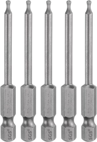 HARFINGTON 5pcs Ball End Hex Screwdriver Bit 8mm (H8.0) Tip 1/4" Hex Shank 65mm (2.56") Long Magnetic Ball Head Bits Industrial Grade S2 Steel Metric Screw Driver Bit in Saudi Arabia