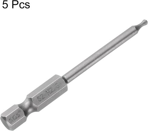 HARFINGTON 5pcs Ball End Hex Screwdriver Bit 8mm (H8.0) Tip 1/4" Hex Shank 65mm (2.56") Long Magnetic Ball Head Bits Industrial Grade S2 Steel Metric Screw Driver Bit in Saudi Arabia