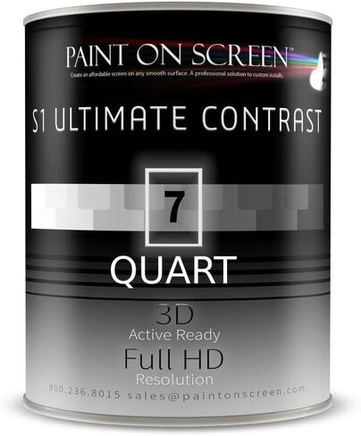 S1 Ultimate Contrast Projector Screen Paint | Single-Coat Projector Screen Paint For Perfect 1080 HD & 4K UHD Clarity | Designed For High-End Home Entertainment Spaces | 1 Gallon in Kuwait