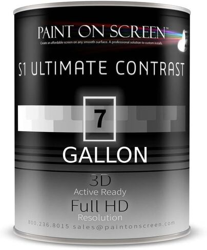S1 Ultimate Contrast Projector Screen Paint | Single-Coat Projector Screen Paint For Perfect 1080 HD & 4K UHD Clarity | Designed For High-End Home Entertainment Spaces | 1 Gallon in Kuwait