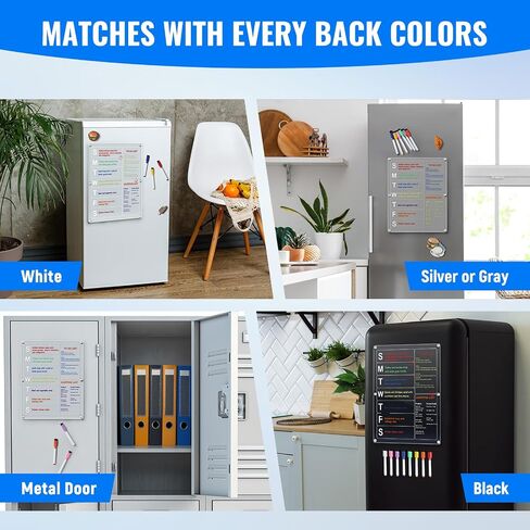 Large Acrylic Magnetic Calendar for Refrigerator, Clear Fridge Calendar with 8 Color Markers, Monthly Planning Board for Business Meetings/Anniversary/Shopping List, Dry Erase Calendar -- 14.5*11.5'' in Kuwait