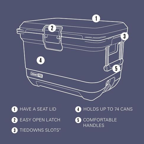 Coleman Pro 45qt Ultra-Light Premium Hard Cooler, Extra-Thick Insulation Keeps Ice up to 4 Days, 74-Can Capacity in Kuwait