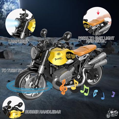 Alloy Metal Diecast Motorcycle Model Toy Set, 4 Pack of 1:12 Scale Die-Cast Motorcycles with Light&Sounds, Pull Back Function Toy Moto Bike for Kids Boys Girls and Collectors Ages 3 and up in Saudi Arabia