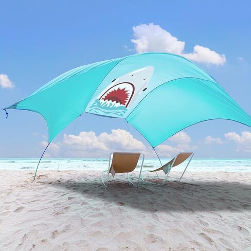 Beach Wind Shade Canopy, Shade Sun Shelter Tent for Beach, Backyard, Grassland, Park, Light Weight, Easy Set Up, 150 Sq. Ft. of Shade for 3-6 People, Regatta Manta Rays in Saudi Arabia