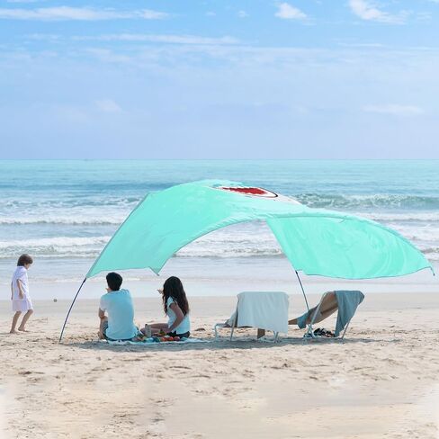 Beach Wind Shade Canopy, Shade Sun Shelter Tent for Beach, Backyard, Grassland, Park, Light Weight, Easy Set Up, 150 Sq. Ft. of Shade for 3-6 People, Regatta Manta Rays in Saudi Arabia