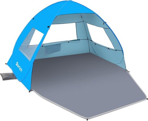 Gorich Easy Pop Up Beach Tent for 3-4 Person, UPF 50+ UV Protection Beach Umbrella Sun Shelter, Portable Lightweight Shade with Easy Foldable & Instant Setup in Saudi Arabia