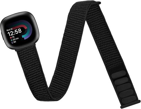 Nylon Sport Ankle/Arm Band Compatible with Fitbit Versa 4/Fitbit Versa 3 /Fitbit Sense 2/Fitbit Sense Bands,Elastic Nylon Braided Arm Strap Replacement Ankle band for Women Men in Saudi Arabia