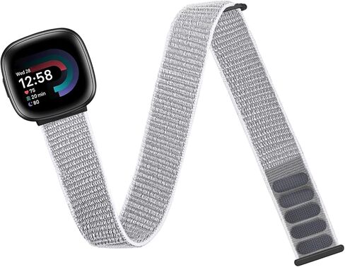 Nylon Sport Ankle/Arm Band Compatible with Fitbit Versa 4/Fitbit Versa 3 /Fitbit Sense 2/Fitbit Sense Bands,Elastic Nylon Braided Arm Strap Replacement Ankle band for Women Men in Saudi Arabia