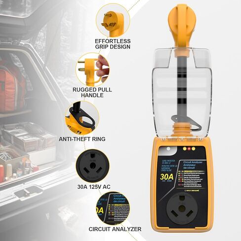 Marsflex Rv Surge Protector 30 amp Rv Circuit Analyzer, Surge Protection with Waterproof Cover, LED Display, rv Voltage Protector for Camper in Saudi Arabia