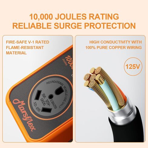 Marsflex Rv Surge Protector 30 amp Rv Circuit Analyzer, Surge Protection with Waterproof Cover, LED Display, rv Voltage Protector for Camper in Saudi Arabia