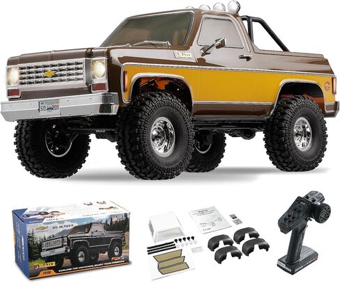 FCX10 FMS 1/10 K5 RC Crawler Chevy Blazer Officially Licensed, RC Pick Up Truck & SUV, 2.4GHZ 11CH Remote Control Car with Two-Speed Transmission for Adults (Orange) in Saudi Arabia