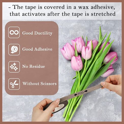 8 Packs Floral Tape, 1/2" Wide Flower Tape, Dark Green Floral Tape for Fresh Flowers, Adhesive Florist Tape for Floral Crafts, Bouquet Floral Arranging Stem Wrapping, Wedding Bouquet, 30Yard in Kuwait