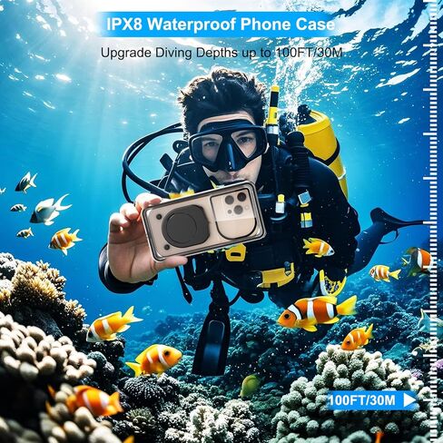 Waterproof Phone Case, 6.9 inch Diving Underwater Phone Cases for Snorkeling Swimming with Lanyard for iPhone 16/15/14/13/12 Pro Max for Samsung S24/S23/S22/Google/Moto, LakeGreen in Kuwait