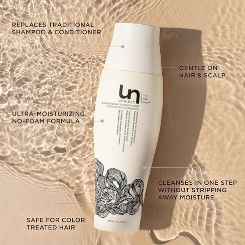 Unwash Bio-Cleansing Conditioner - Gentle, Hydrating Co-Wash Cleansing Conditioner, Sulfate & Paraben Free, for Curly, Coily & Dry Hair, 33.8 fl oz in Saudi Arabia