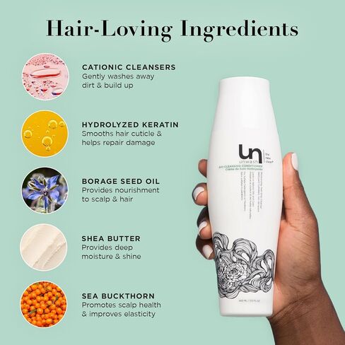 Unwash Bio-Cleansing Conditioner - Gentle, Hydrating Co-Wash Cleansing Conditioner, Sulfate & Paraben Free, for Curly, Coily & Dry Hair, 33.8 fl oz in Saudi Arabia