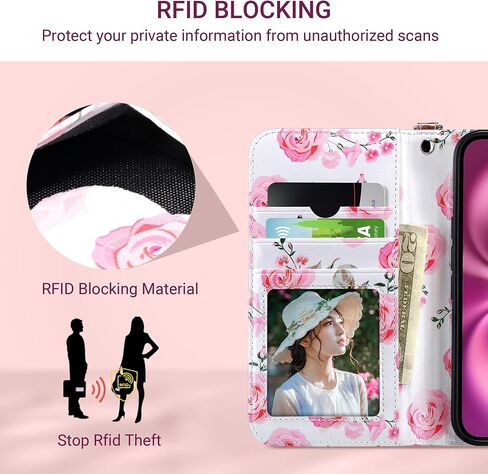 ULAK متوافق مع iPhone 16 Wallet Case [RFID LOCKING] ، Women Pu Leather Leather Srockproof Folio Flip Wover مع حامل بطاقة Kickstand لـ iPhone16 6.1 بوصة ، وورد الذهب in Kuwait