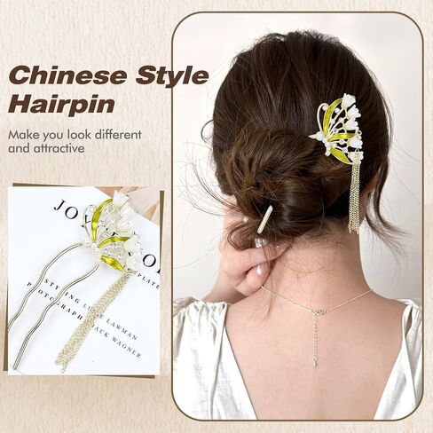Lawie 10 Pieces Fancy Cute Flower Star Butterfly U Shaped Gold Metal Hair Fork Pins Curved Chopsticks for Hair Sticks French Hair Pins Bun Decorative Hair Accessories for Women Girls (Gold Colors A) in Saudi Arabia