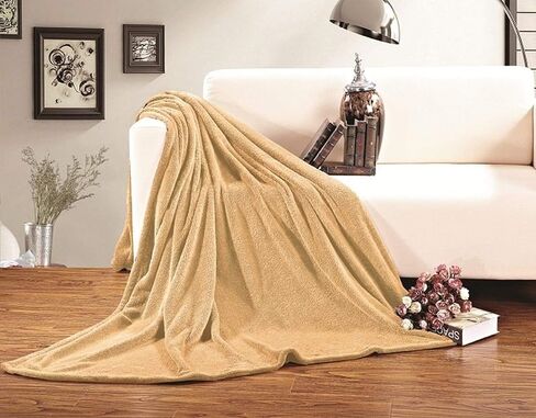 Elegant Comfort Ultra Super Soft Fleece Plush Luxury Blanket King/Cal King Orange in Saudi Arabia