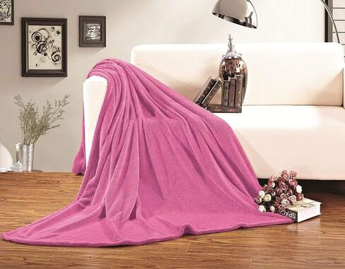 Elegant Comfort Ultra Super Soft Fleece Plush Luxury Blanket King/Cal King Orange in Saudi Arabia