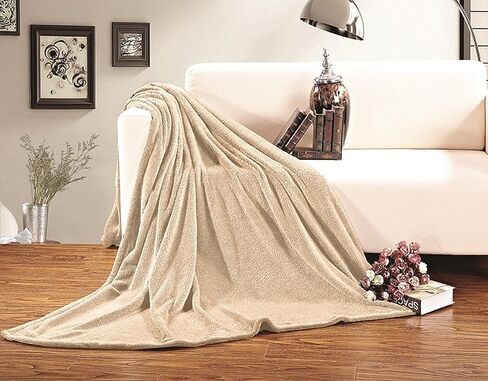 Elegant Comfort Ultra Super Soft Fleece Plush Luxury Blanket King/Cal King Orange in Saudi Arabia