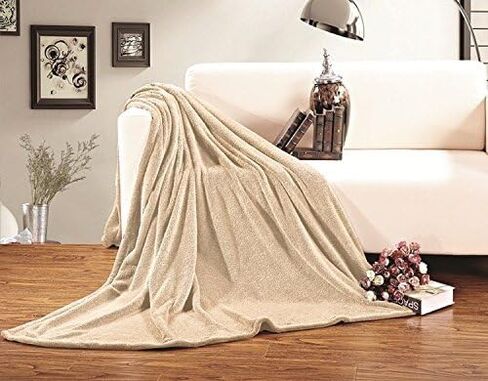 Elegant Comfort Ultra Super Soft Fleece Plush Luxury Blanket King/Cal King Orange in Saudi Arabia