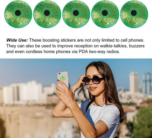 VOCOSTE 5pcs Cell Phone Patch, Portable Cell Phone Signal Sticker, Round Mobile Phone Stickers Signal Patch, Cell Phone Signal Patches for Enhance Your Mobile Phone, Black in Kuwait