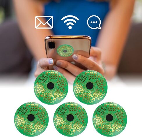 VOCOSTE 5pcs Cell Phone Patch, Portable Cell Phone Signal Sticker, Round Mobile Phone Stickers Signal Patch, Cell Phone Signal Patches for Enhance Your Mobile Phone, Black in Kuwait
