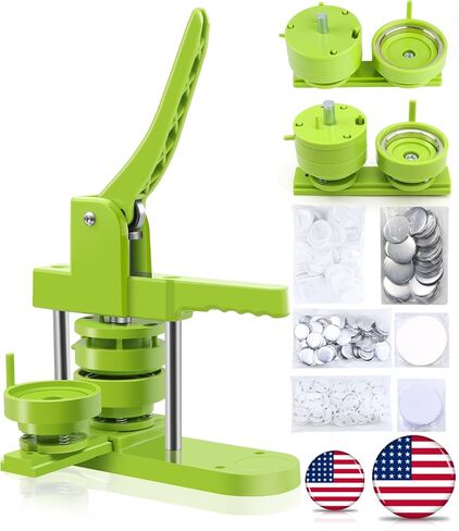 Button Maker Machine Multiple-Sizes - Pin Maker Machine 1.25 inch+2.25 inch, Interchangeable Button-models Badge Button Press Machine with 200 Sets 32+58mm Button Maker Supplies&Circle Cutter in Saudi Arabia