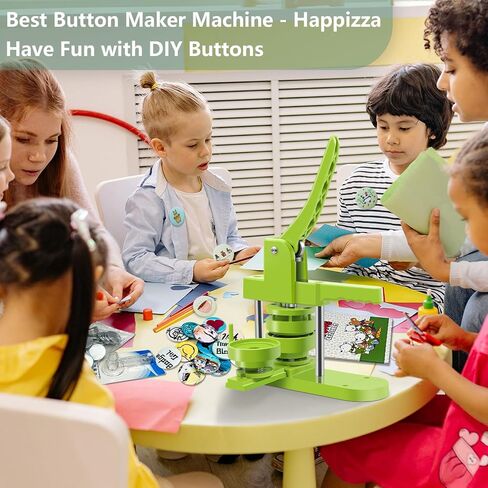 Button Maker Machine Multiple-Sizes - Pin Maker Machine 1.25 inch+2.25 inch, Interchangeable Button-models Badge Button Press Machine with 200 Sets 32+58mm Button Maker Supplies&Circle Cutter in Saudi Arabia