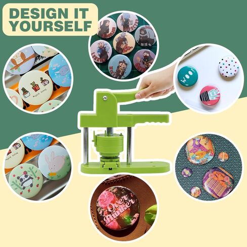 Button Maker Machine Multiple-Sizes - Pin Maker Machine 1.25 inch+2.25 inch, Interchangeable Button-models Badge Button Press Machine with 200 Sets 32+58mm Button Maker Supplies&Circle Cutter in Saudi Arabia
