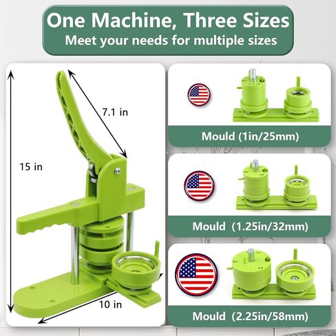Button Maker Machine Multiple-Sizes - Pin Maker Machine 1.25 inch+2.25 inch, Interchangeable Button-models Badge Button Press Machine with 200 Sets 32+58mm Button Maker Supplies&Circle Cutter in Saudi Arabia