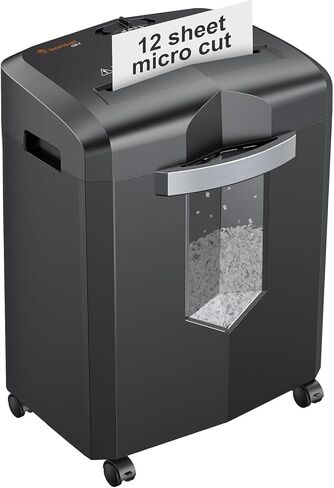 Bonsaii 15-Sheet Office Paper Shredder, 40 Mins Heavy Duty Shredder for Home Office, Crosscut Shreder with Anti-Jam System & P-4 High Security Supports CD/Credit Cards/Staple,5 Gal Pullout Bin C169-B in Saudi Arabia