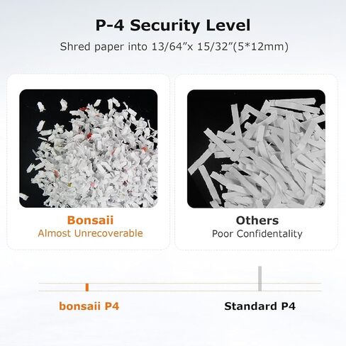 Bonsaii 15-Sheet Office Paper Shredder, 40 Mins Heavy Duty Shredder for Home Office, Crosscut Shreder with Anti-Jam System & P-4 High Security Supports CD/Credit Cards/Staple,5 Gal Pullout Bin C169-B in Saudi Arabia