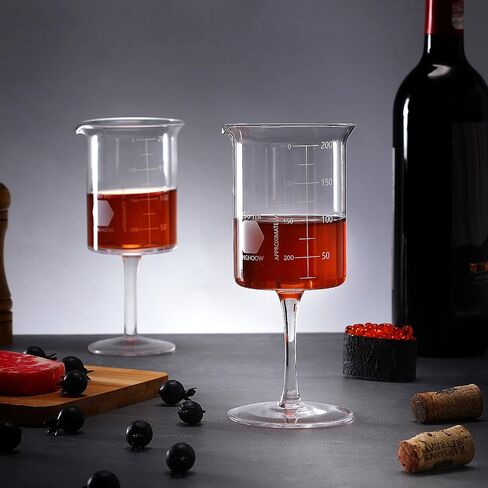 1 Pcs Laboratory Beaker Wine Glasses, 8.5 oz Chemistry Glasses Thick Glass for Wine Borosilicate Glass with Graduated Chemistry Glassware Pharmacy Science Gift in Saudi Arabia