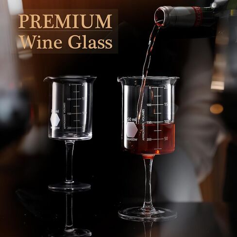 1 Pcs Laboratory Beaker Wine Glasses, 8.5 oz Chemistry Glasses Thick Glass for Wine Borosilicate Glass with Graduated Chemistry Glassware Pharmacy Science Gift in Saudi Arabia